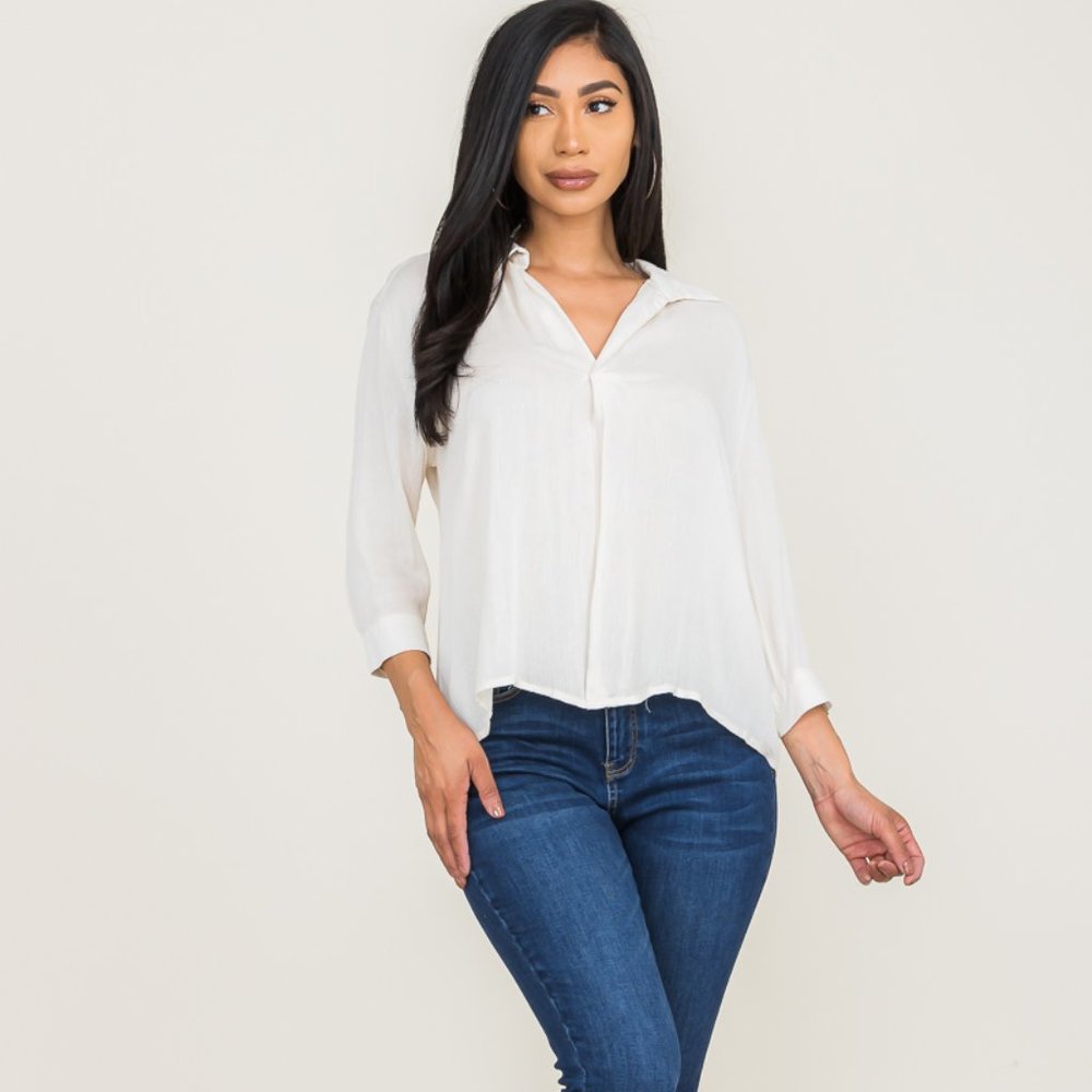 Solid long sleeve top